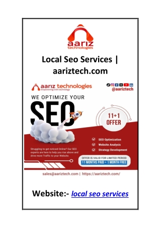 Local Seo Services  aariztech.com