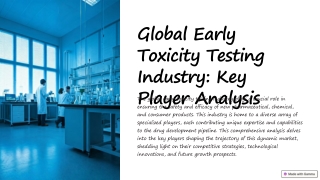 A Performance Analysis on Key Players Operating in the Global Early Toxicity Testing Industry