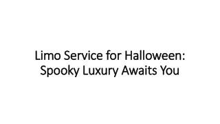 Limo Service for Halloween