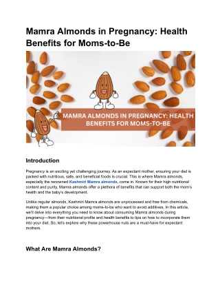 Benefits of Kashmiri Mamra Almonds During Pregnancy