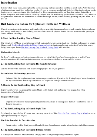 Diet Guides to Follow for Optimal Health and Wellness