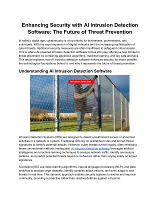 Enhancing Security with AI Intrusion Detection Software_ The Future of Threat Prevention