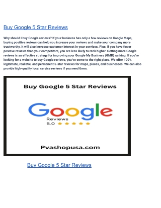 Buy Google 5 Star Reviews