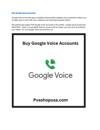 Buy Google Voice Accounts