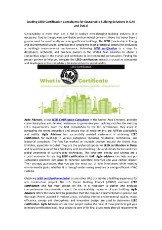 Leading LEED Certification Consultants for Sustainable Building Solutions in UAE