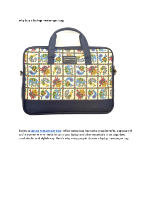 why buy a laptop messenger bag