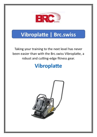 Vibroplatte  Brc.swiss