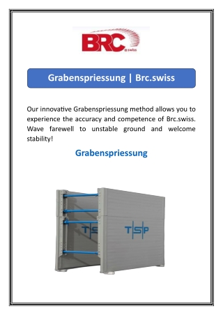 Grabenspriessung  Brc.swiss