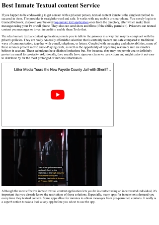 Greatest Inmate Textual content Company