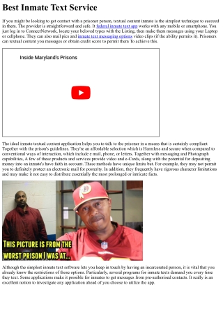 Best Inmate Textual content Assistance