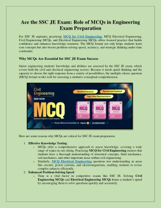 Ace the SSC JE Exam: Role of MCQs in Engineering Exam Preparation