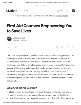 First Aid Courses: Empowering You to Save Lives