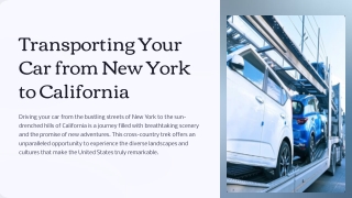 Transport Car From New York To California