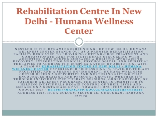 De Addiction Treatment Centre In Delhi - Humana Wellness Center