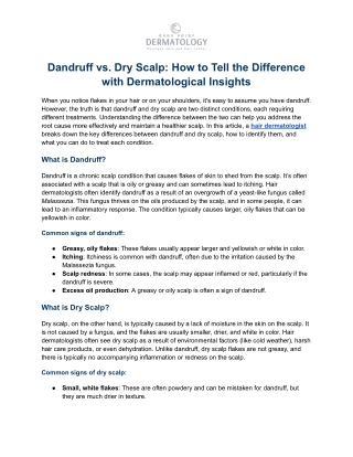 Dandruff vs. Dry Scalp: How to Tell the Difference with Dermatological Insights