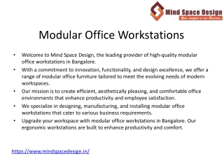 Modular Office Workstations in Bangalore | Ergonomic Solutions