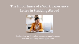 The Importance of Work Experience Letter in Studying Abroad