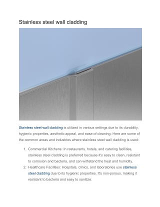 Stainless steel wall cladding