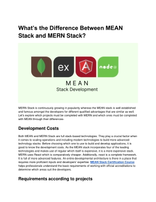 What’s the Difference Between MEAN Stack and MERN Stack