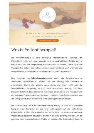 Was ist Rotlichttherapie