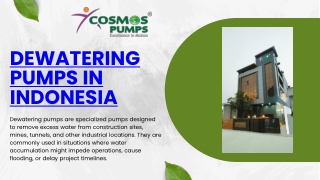 dewatering pumps in Indonesia