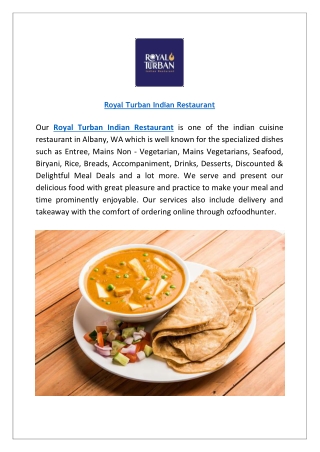 Royal Turban Indian Restaurant- Albany| Authentic Indian Cuisine