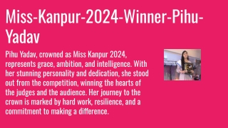 Miss Kanpur 2024 Winner Pihu Yadav