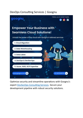 DevOps Consulting Servicess
