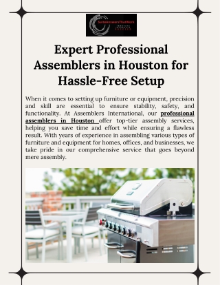 Expert Professional Assemblers in Houston for Hassle-Free Setup