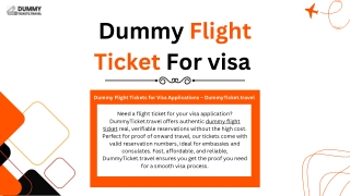 Dummy Flight Ticket For visa