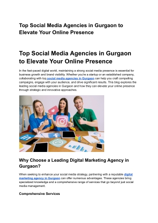 Top Social Media Agencies in Gurgaon to Elevate Your Online Presence - Anta Digital