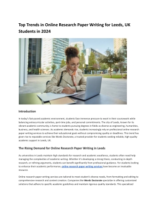 Top Trends in Online Research Paper Writing for Leeds, UK Students in 2024