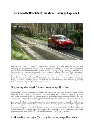 Sustainable Benefits of Graphene Coatings Explained