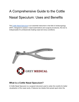 Cottle Septum Speculum