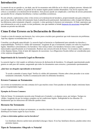 Cómo Evitar Errores en la Declaración de Herederos