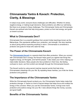 Chinnamasta Yantra & Kavach: Protection, Clarity, & Blessings