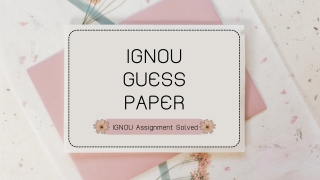 IGNOU Project and Synopsis