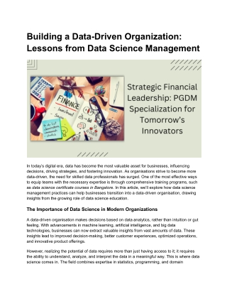 Building a Data-Driven Organization_ Lessons from Data Science Management