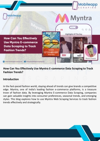 Myntra E-commerce Data Scraping pdf