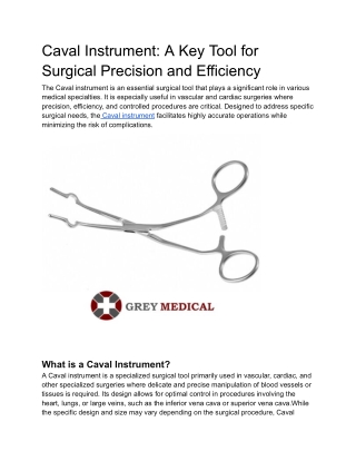 Cooley Caval Occlusion Forceps