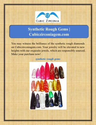 Synthetic Rough Gems | Cubiczirconiagem.com
