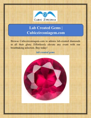 Lab Created Gems | Cubiczirconiagem.com