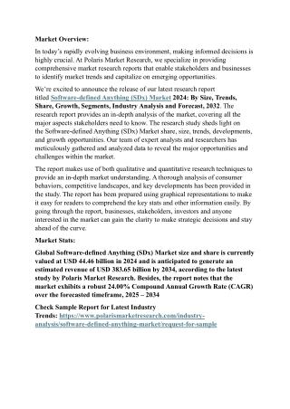 Software-defined Anything (SDx) Market 2024-2032