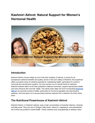 Kashmiri Akhrot Natural Support for Women's Hormonal Health