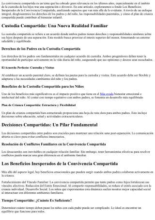 Los Beneficios Inesperados de la Convivencia Compartida