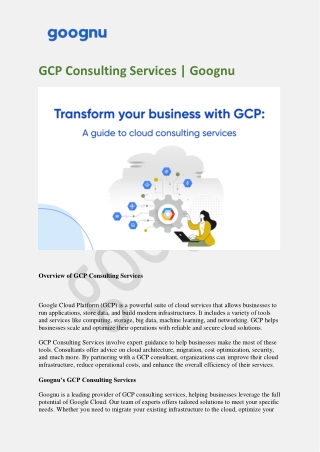 GCP Consulting Services