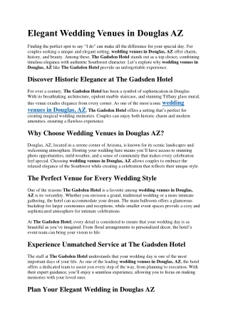 Elegant Wedding Venues in Douglas AZ