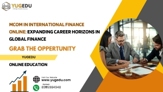 MCom in International Finance Online: Online Yugedu