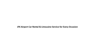 JFK Airport Car Service: Luxury, Comfort, and Ease