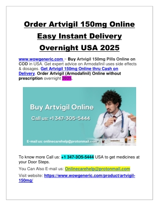Order Artvigil 150mg Online Easy Instant Delivery Overnight USA 2025